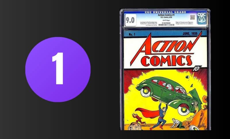 Les bandes dessinées les plus chères - Action Comics #1 9.0