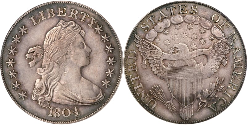 Les pièces les plus chères - Dollar d'argent classe 1 - 1804 - (Le spécimen Watters-Childs)