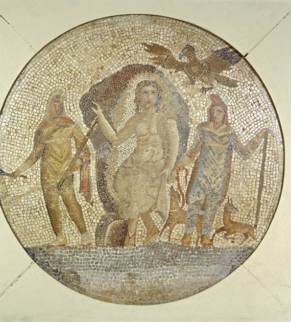Fragment de mosaïque avec des Mithras. (Musée d'art Walters)