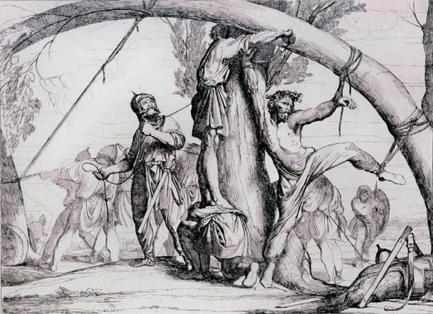 La mort désordonnée d'Igor de Kiev aux mains de la tribu slave des Drevlians. (Domaine public)