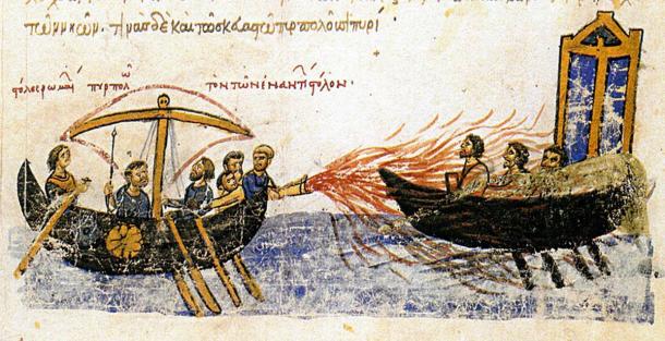La flotte d'Igor a été complètement écrasée grâce à l'utilisation du feu grec par la marine byzantine. (Domaine public)