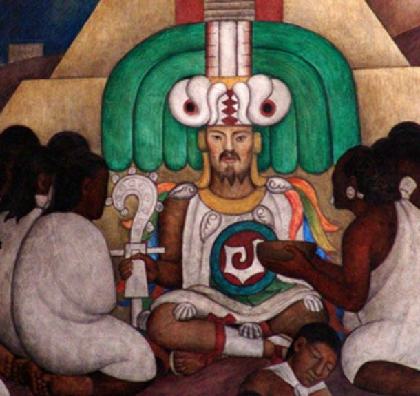 Topiltzin Quetzalcoatl, un prêtre-roi toltèque, représenté dans une peinture murale à Mexico. (O.Mustafin / Domaine public)