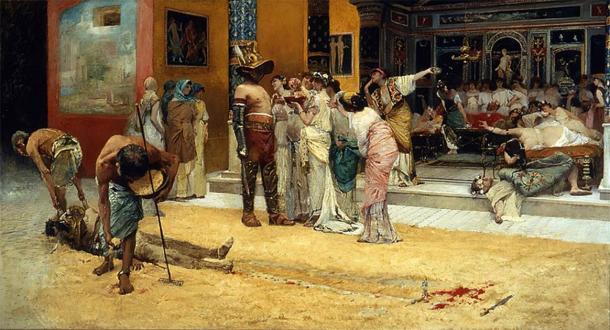 Les gladiateurs à la retraite étaient souvent engagés pour se produire lors de cérémonies spéciales ou comme prostitués masculins auprès de riches mécènes. (Domaine public)