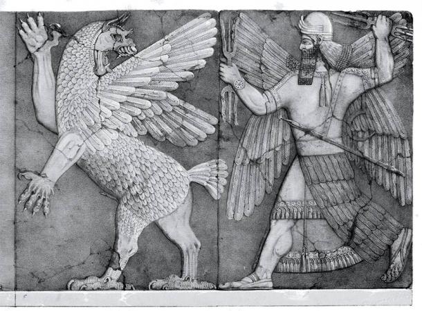 Le dieu Marduk (à droite) qui était associé à la magie dans la culture mésopotamienne. (Domaine public)