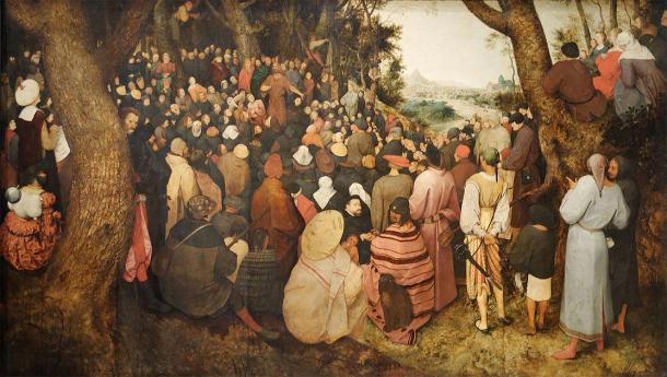 Jean-Baptiste prêchant au peuple. (Pieter Bruegel l'Ancien (1566) / Domaine public)
