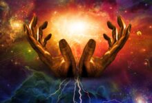 Big Bang and the hands of God representation.  Source: rolffimages / Adobe Stock