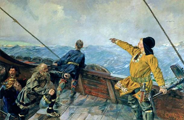 Représentation des premiers Vikings arrivant en Amérique. (Christian Krohg / Domaine public)