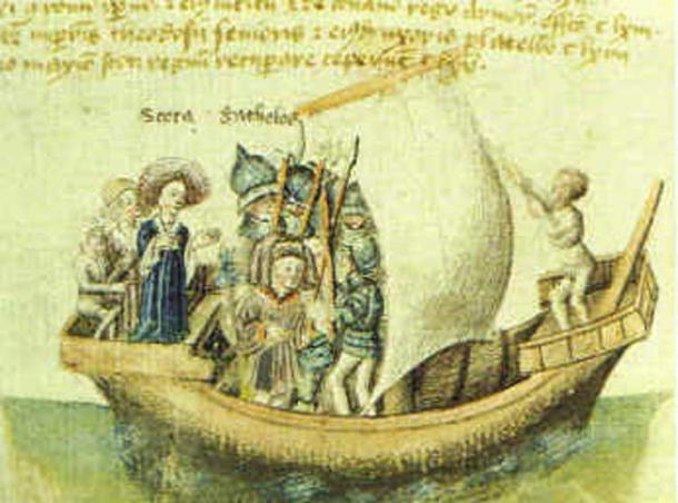 Scota et Gaedel Glas dans un manuscrit du XVe siècle du 