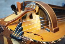 Detail of a hurdy gurdy