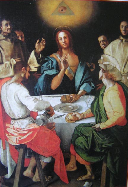 Le souper de Jacopo Pontormo à Emmaüs, où l'on voit l'Œil de la Providence au-dessus du Christ. (Erick Opena / CC BY-NC-ND 2.0)