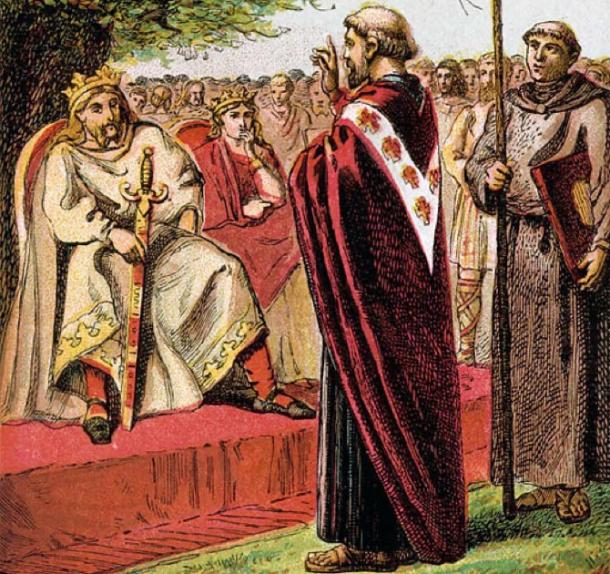 St Augustin prêchant pendant la christianisation de l'Angleterre anglo-saxonne (Joseph Martin Kronheim / Domaine public)