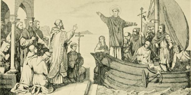Saints chrétiens et missionnaires dans l'Angleterre anglo-saxonne (D Adams/ Internet Archive Book Images)