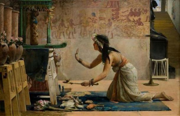 Les obsèques d'un chat égyptien, John Reinhard Weguelin, 1886. (Domaine public)