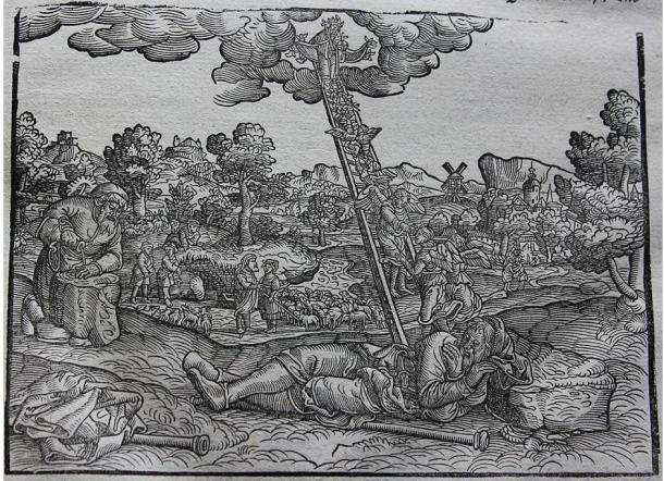 Image de l'échelle de Jacob dans les Bibles de Luther originales (de 1534 et aussi de 1545)