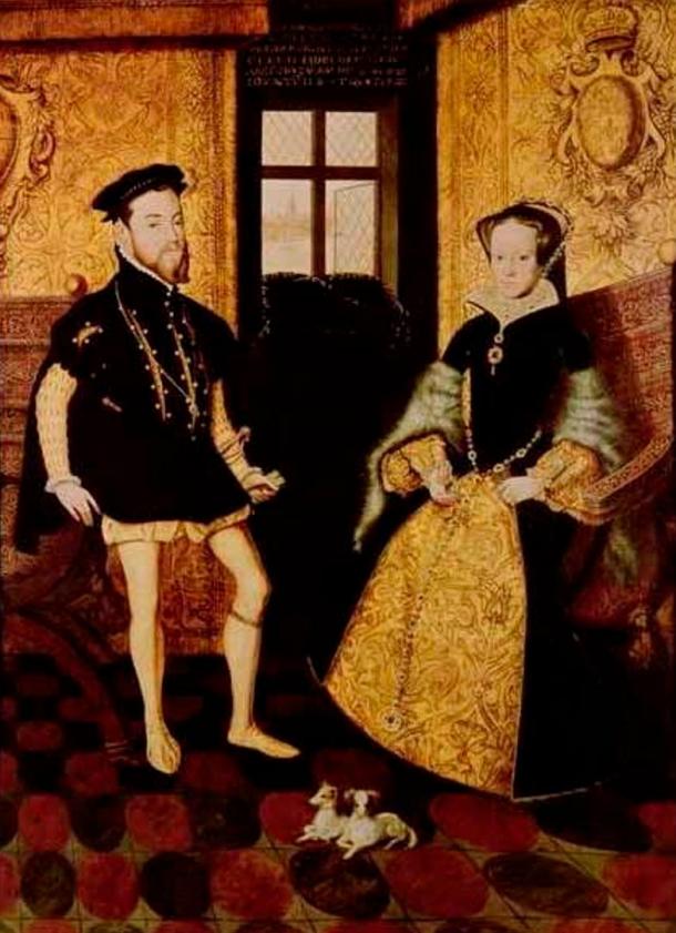 Le roi Philippe II d'Espagne et la reine Marie I d'Angleterre, sous le règne desquels Élisabeth était l'héritière présomptive