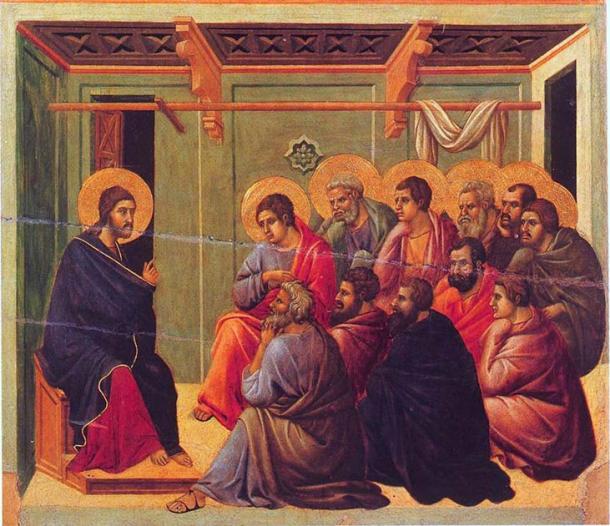 Le Christ prenant congé des Apôtres de l'Evangile de Jean (domaine public)