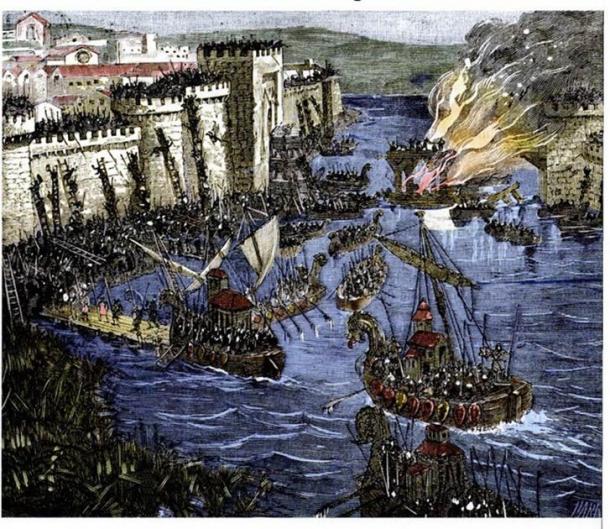 Attaque des Vikings sur Paris en 845 (domaine public)