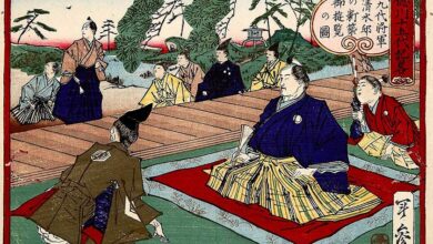 The 9th Tokugawa Japanese shogun visiting a newly built home in Edo.         Source: Kobayashi Toshimitsu / Public domain