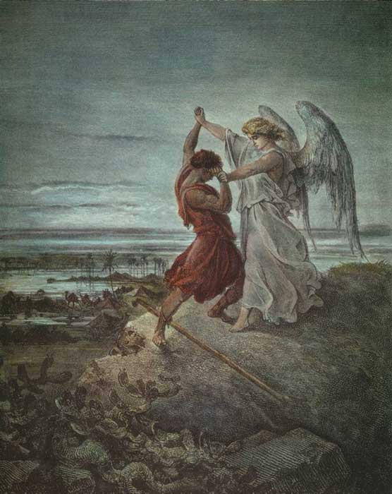 Jacob Luttant avec l'Ange, créé par Gustave Doré en 1855. 