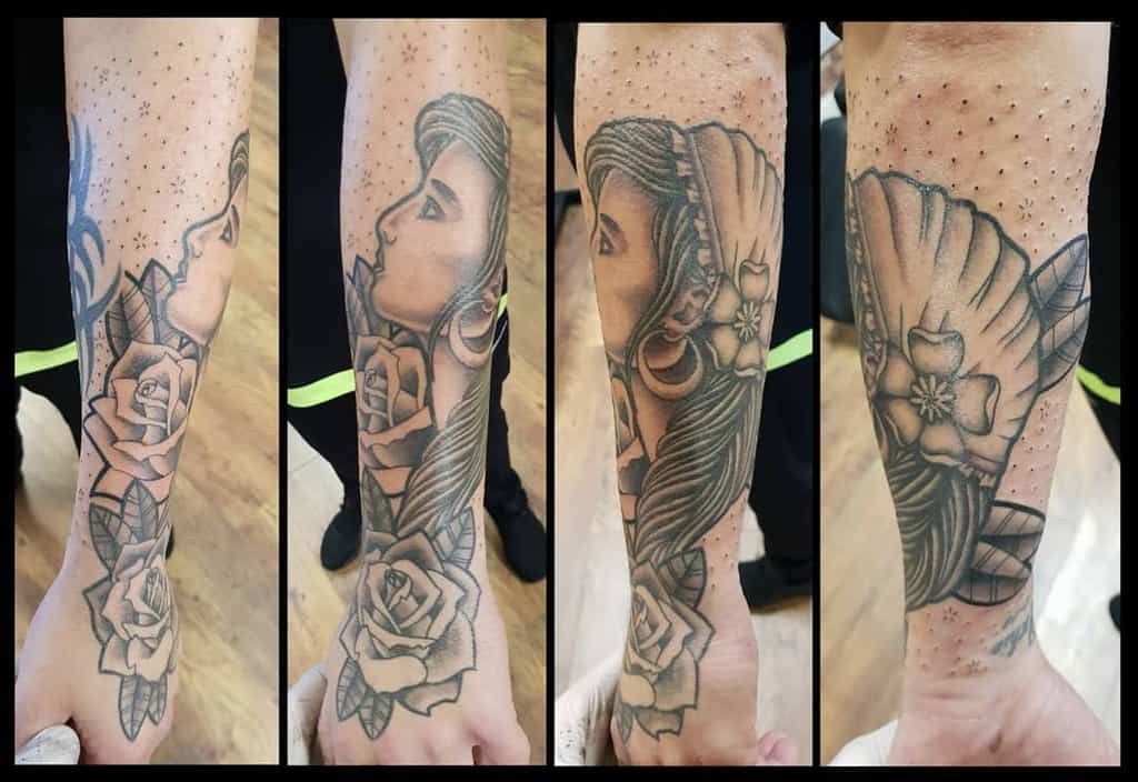 avant-bras gitan rose tatouages drop_shadow_tattoo