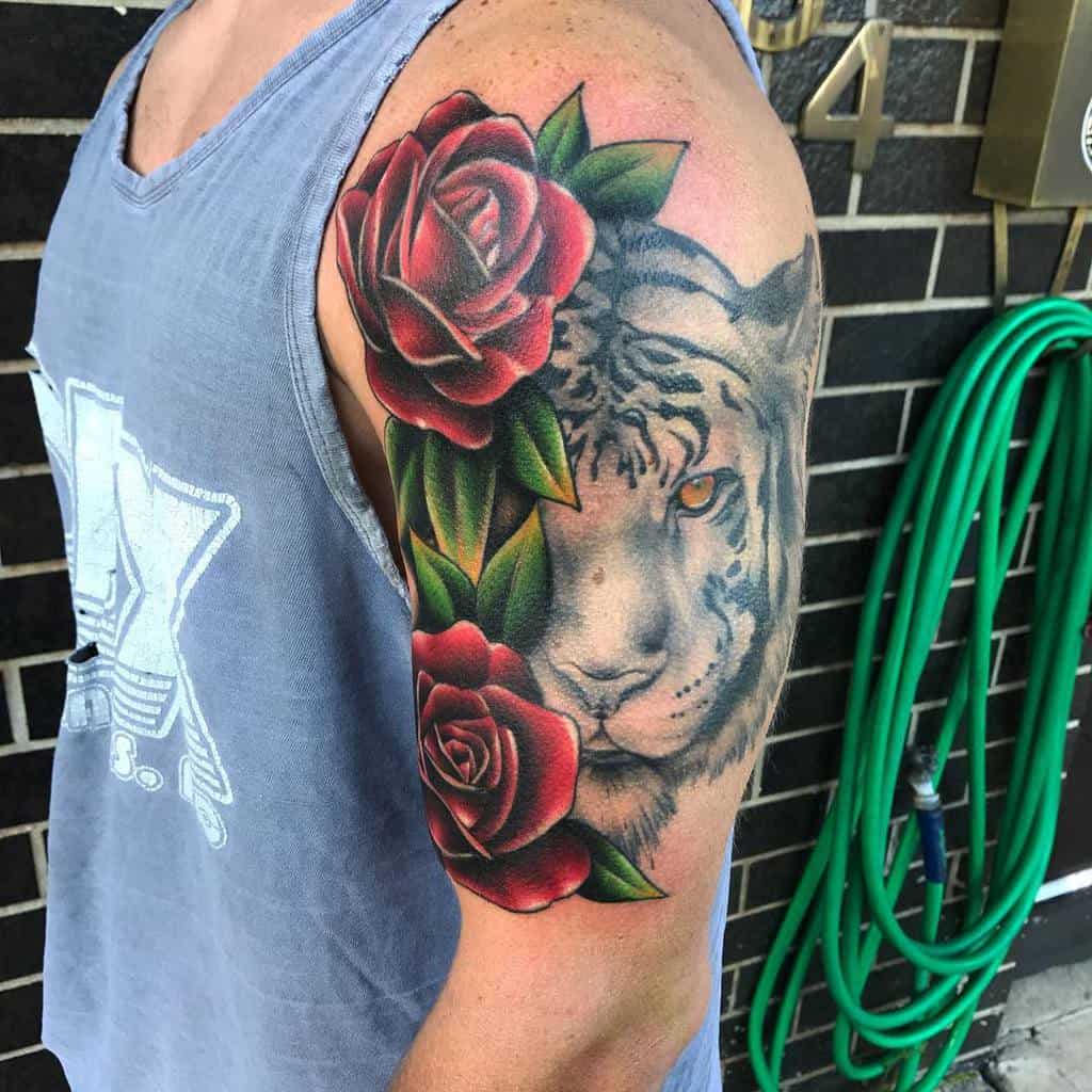 bras tigre rose tatouages bentowers_tattoo