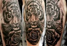 Top 61 Best Tiger Rose Tattoo Ideas – [2020 Inspiration Guide]