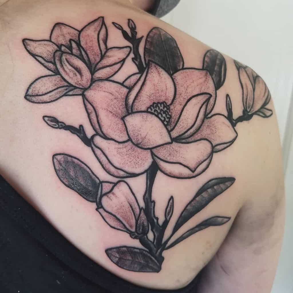 back magnolia tattoos taylorbeck.tattooer