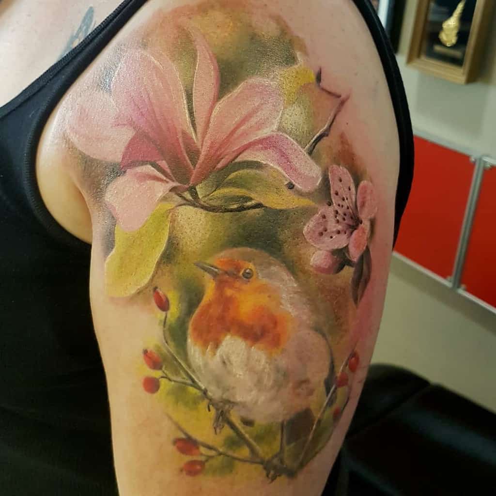 tatouages de magnolia à l'aquarelle anitariley76