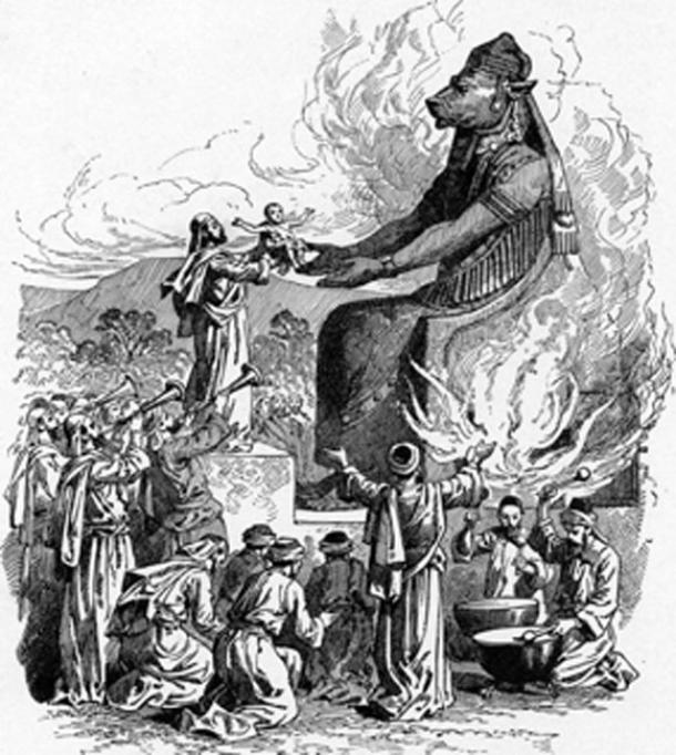 Moloch était la divinité cananéenne, du panthéon punique, associée au sacrifice des enfants. (Dauster / Domaine public)