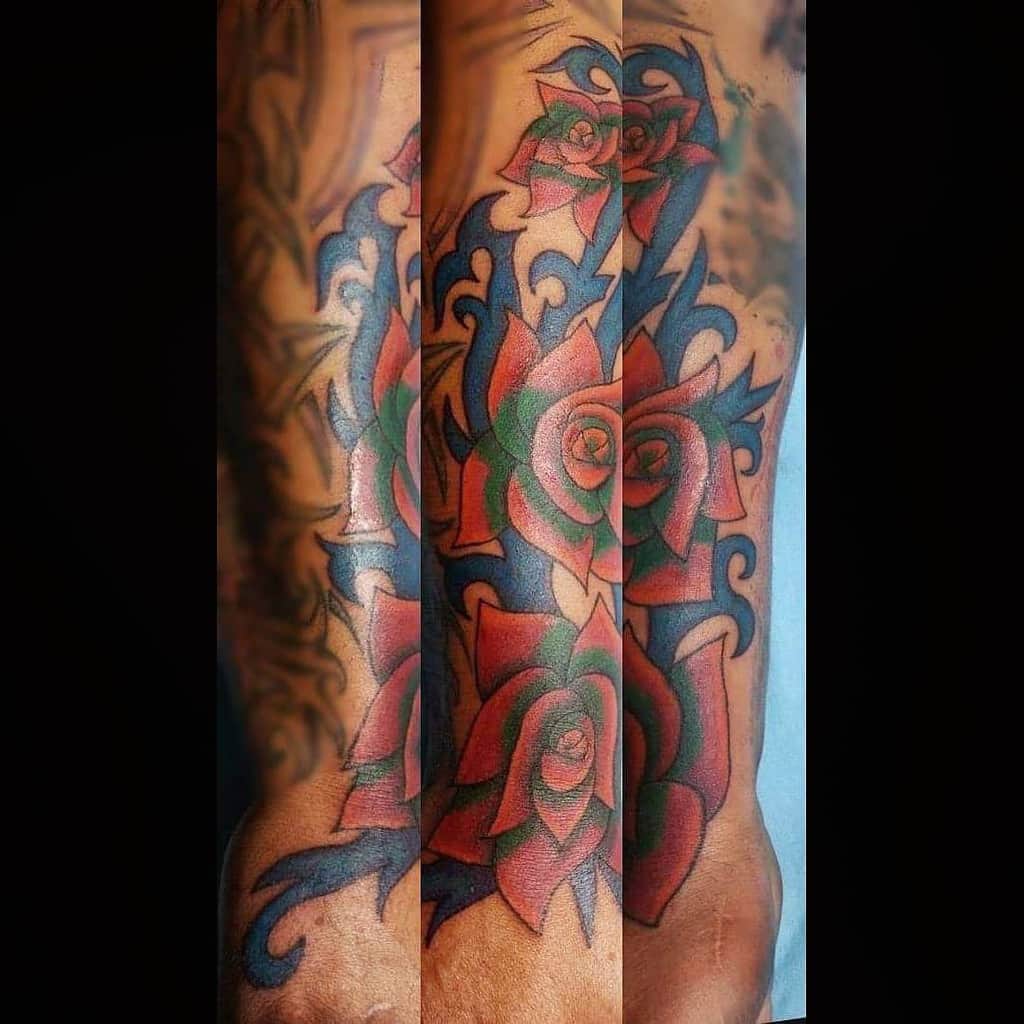 arm tribal rose tattoos orne.tattoo
