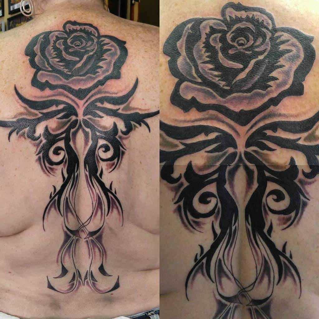 back tribal rose tattoos tatsbycassidy