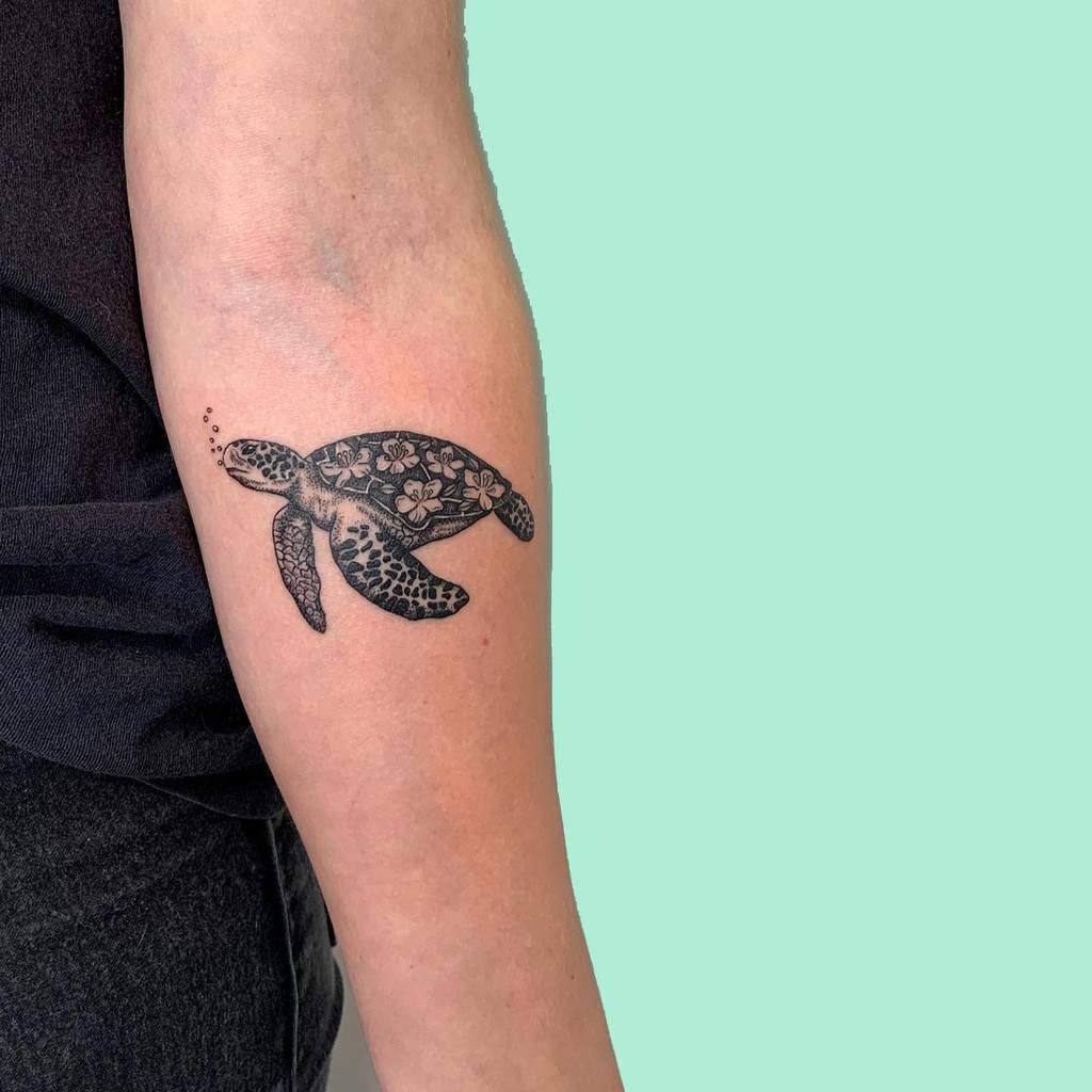 Tatouages d'avant-bras de petites tortues daisyhestertattoo