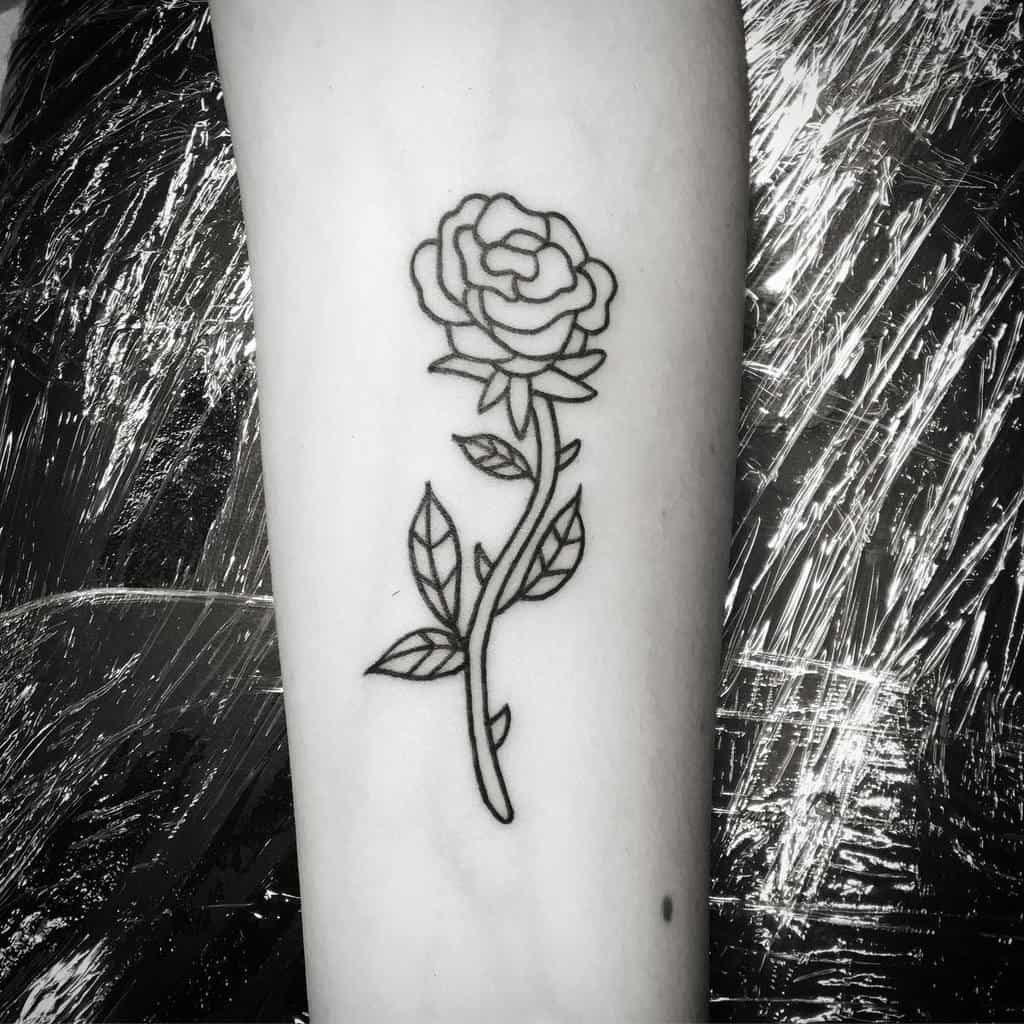 linework simple rose tatouages onclescoobtattoo