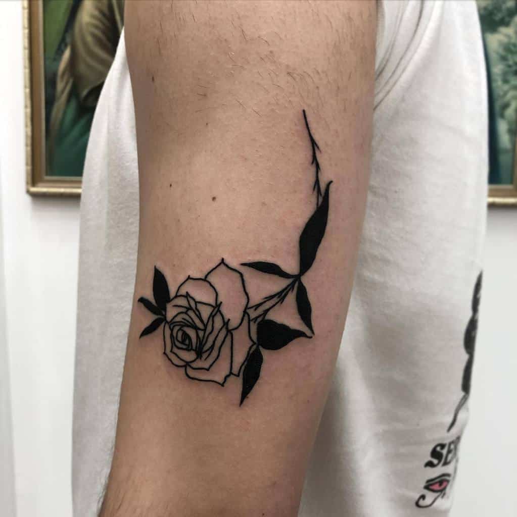 blackwork simple rose tattoos lwt.tattoo