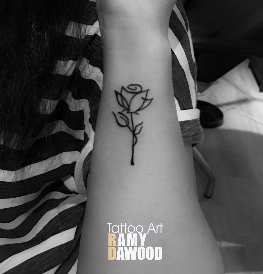 linework simple rose tatouages tattooart_ramydawood