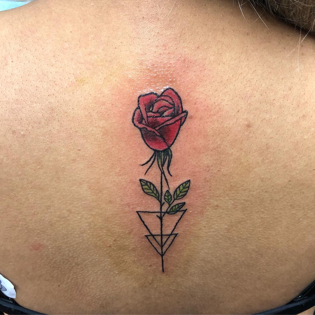 aquarelle simple rose tatouages aaronjtattoos