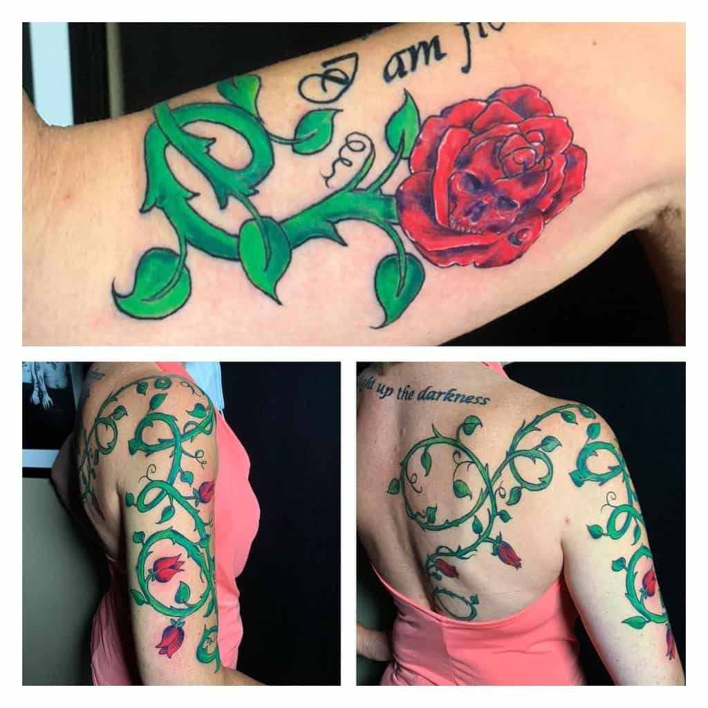 bras rose vigne tatouages ink_n_photos