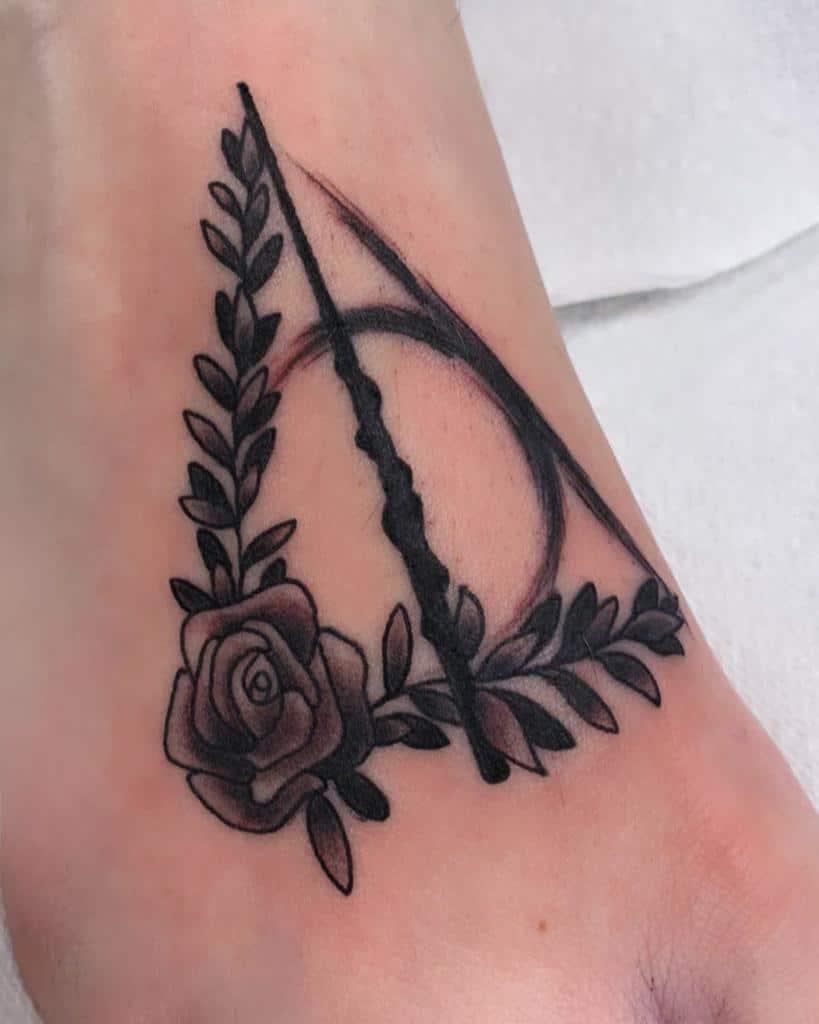 blackwork rose vine tattoos lacey_tattoo