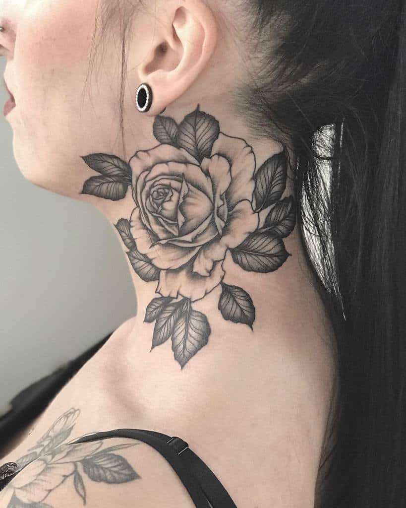 blackwork rose neck tattoos goldwerk_store