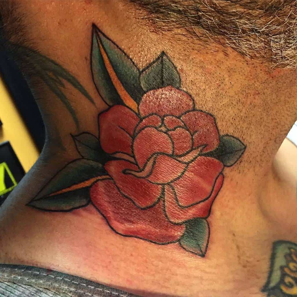 tatouages de cols roses à l'aquarelle chelsbells_tattoos