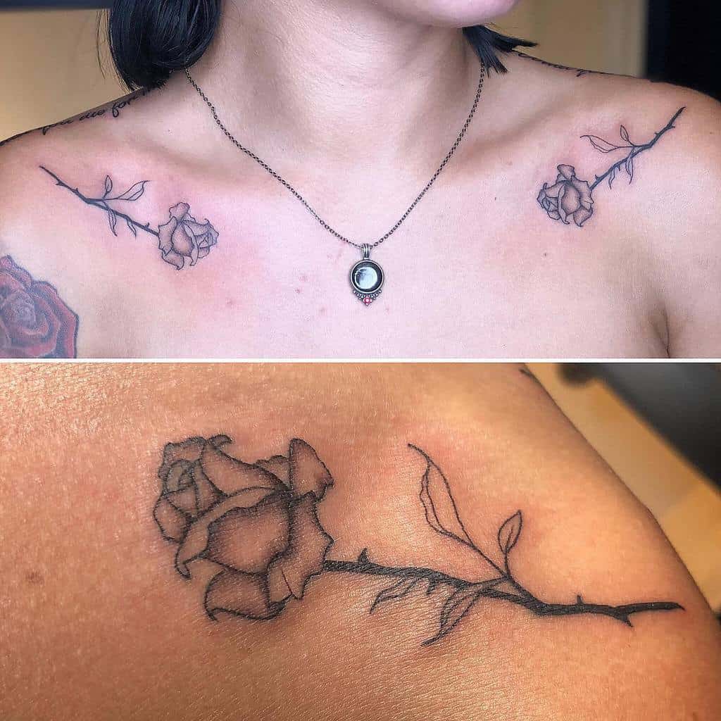 Tatouages noirs à petites roses Toujours à se faire tatouer