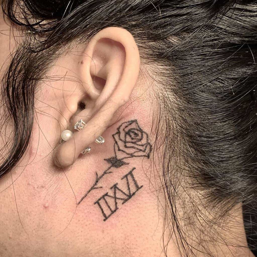 Tatouages de petites oreilles de rose Neyditattoos