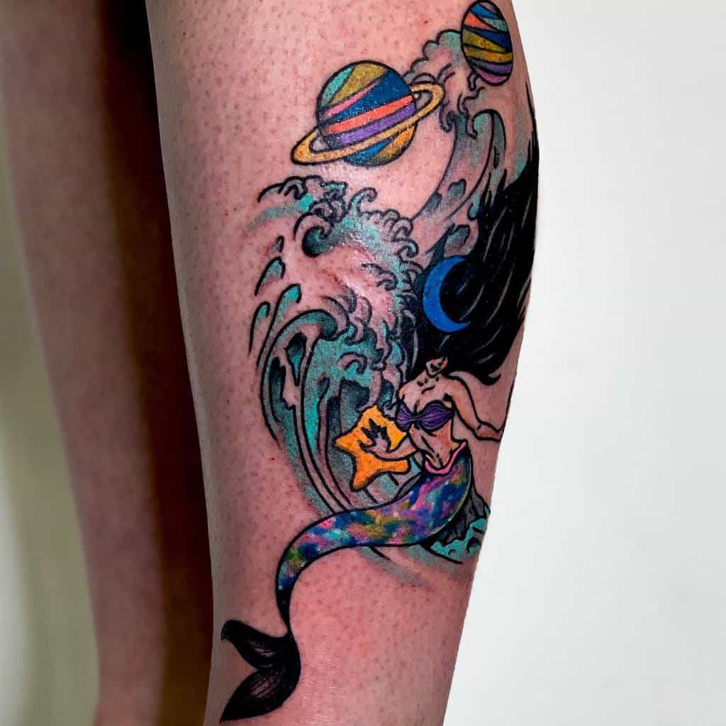 Tatouages de la sirène des jambes Plius3 Do Tattoo