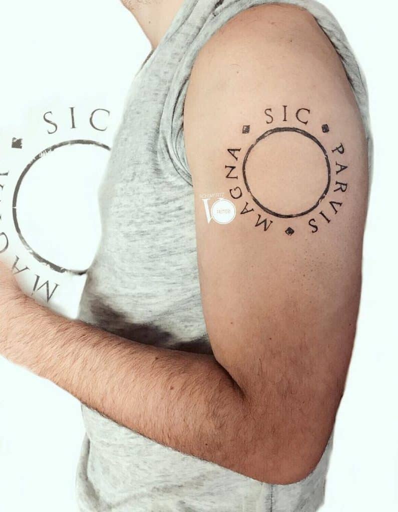 Arm Sic Parvis Magna Tattoos Calypso.tattoo