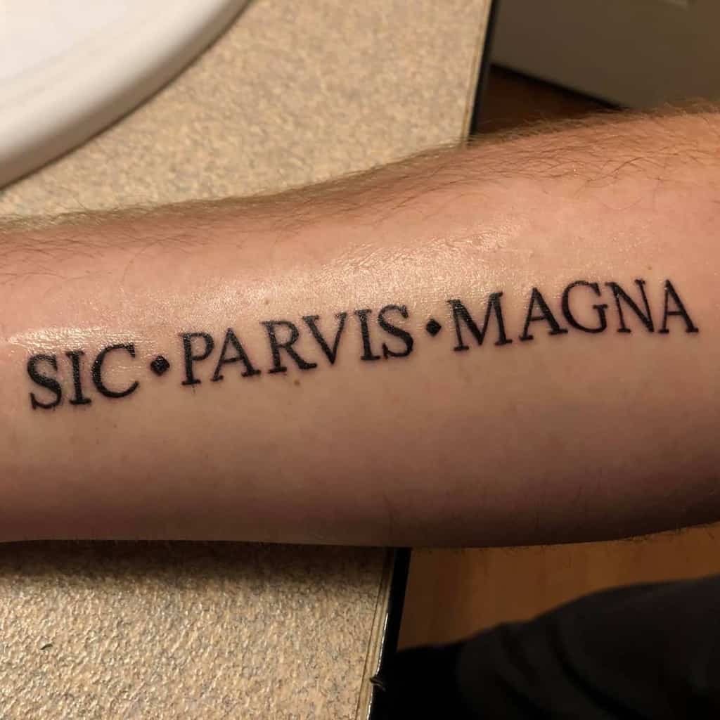 Blackwork Sic Parvis Magna Tattoos Midoriyaslostjacket