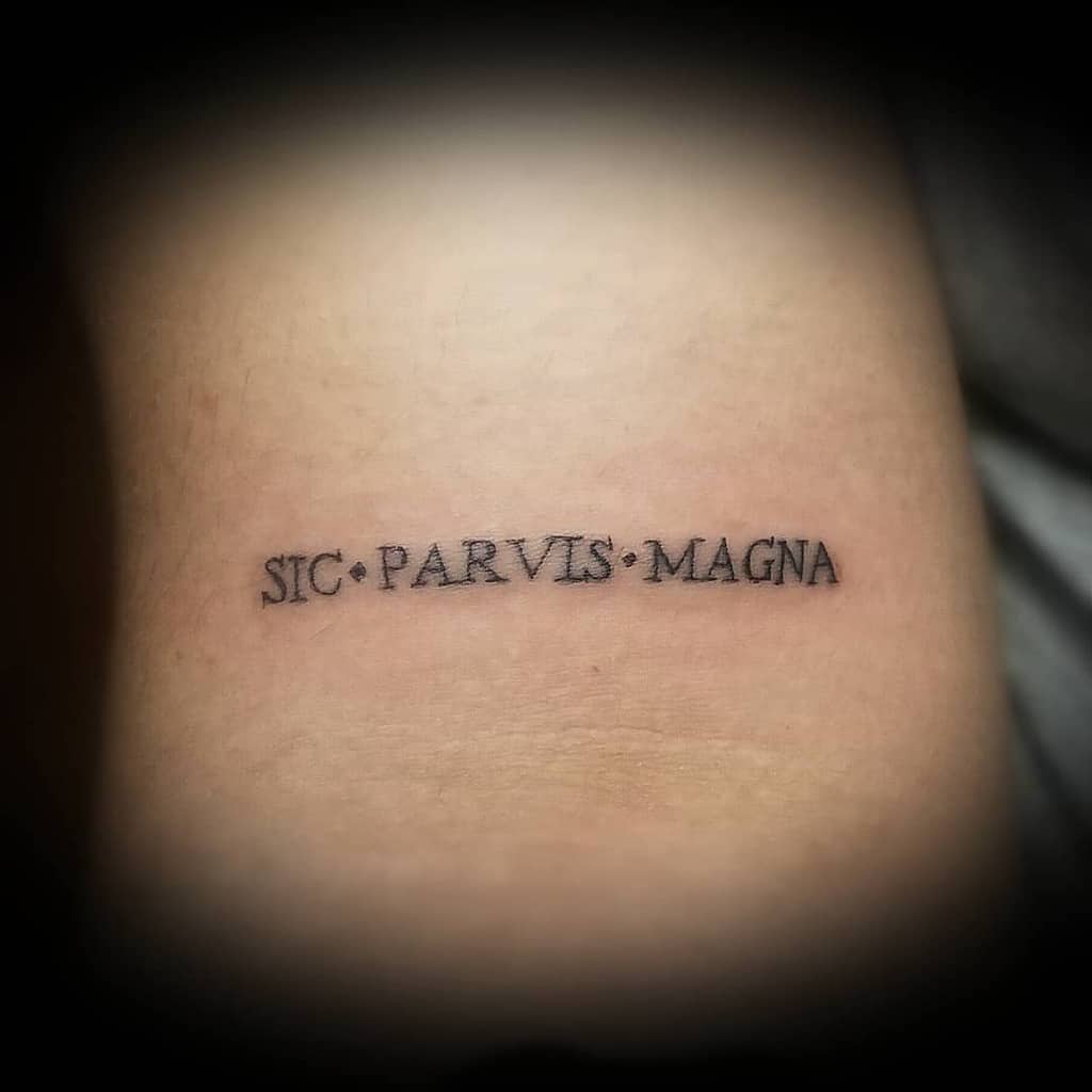 Petits tatouages minimalistes Sic Parvis Magna Butterz559
