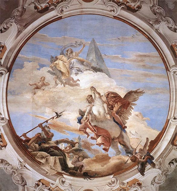 Bellerophon essayant d'atteindre le ciel en chevauchant Pégase. (Giovanni Battista Tiepolo / Domaine public)