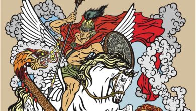 According to ancient Greek mythology, the hero Bellerophon with the aid of the winged horse Pegasus slew the monstrous creature known as the Chimera.           Source: insima / Adobe stock