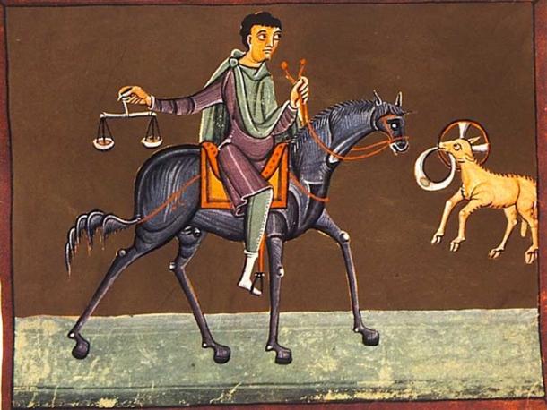 Le troisième cavalier, le Cavalier noir, des Quatre Cavaliers de l'Apocalypse. (Batchheizer / Domaine public)