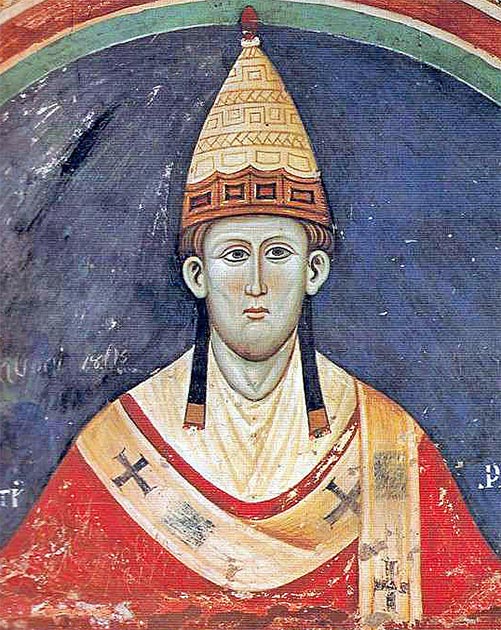 Portrait du pape Innocent III qui a libéré Llywelyn et excommunié le roi Jean d'Angleterre. (Domaine public)
